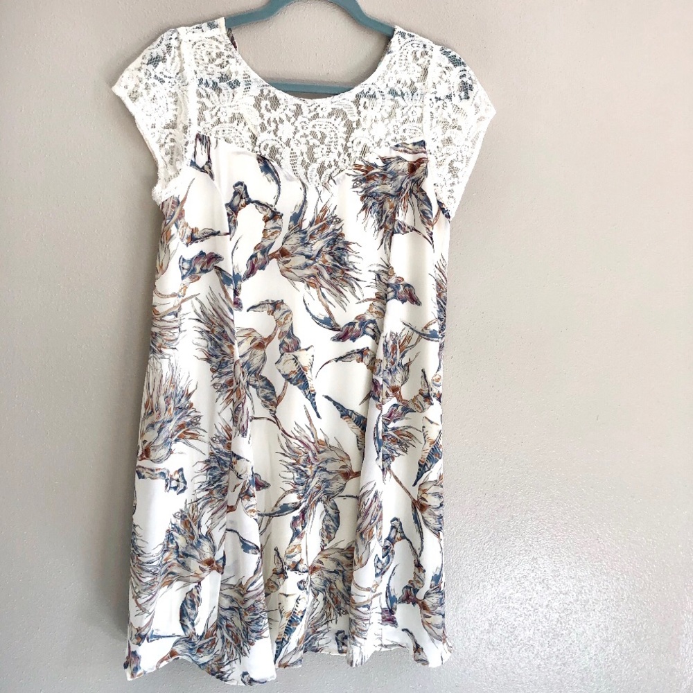 White Floral & Lace Dress